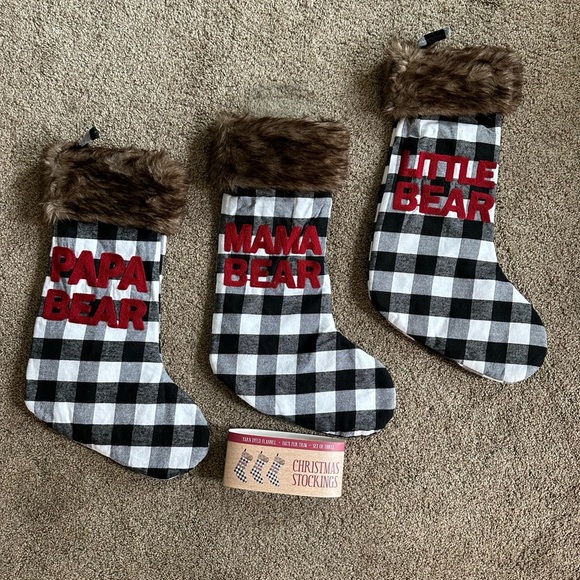 New 3 Stockings- mama bear, papa bear, little bear Christmas farmhouse - Picture 5 of 11